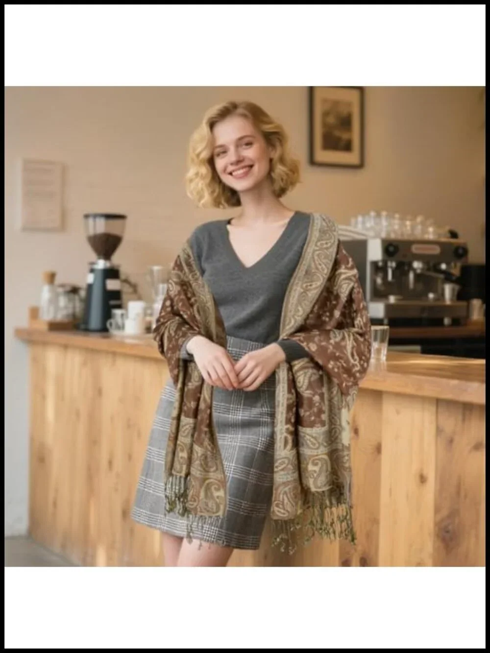 Reversible Paisley Pashmina Shawl Wrap for Women Evening Dresses Lightweight